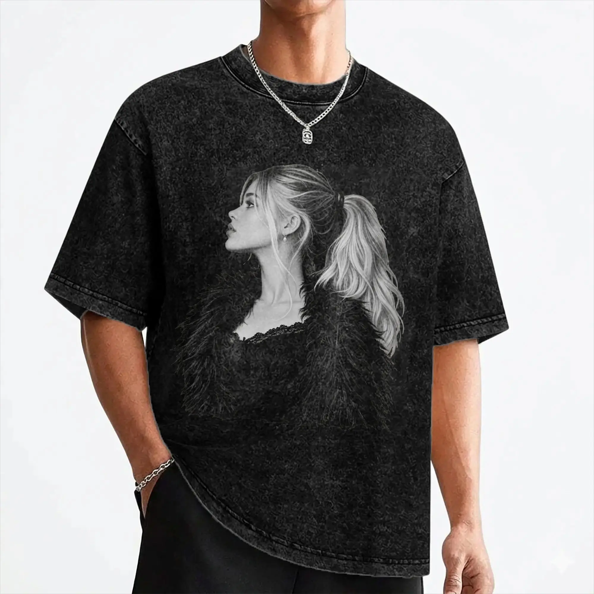 F-Freya Skye Singer T Shirt Washed 100% Cotton Harajuku T-Shirt  Vintage Men Women Streetwear Summer Tees