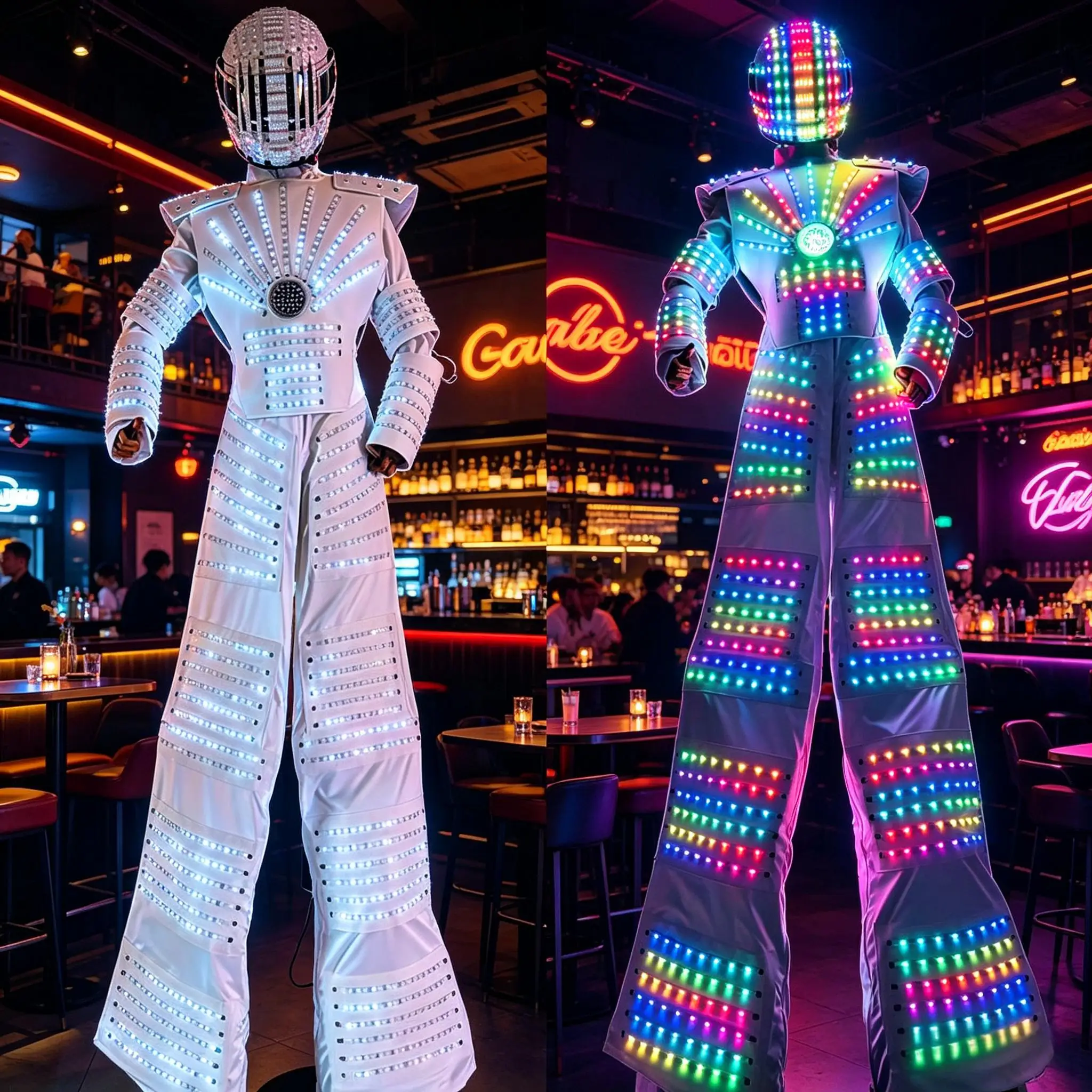 

Светящийся костюм на ходулях с дистанционным управлением и LED-подсветкой для парадов, рождественских шоу, Хэллоуина, рейвов, сценических выступлений и мероприятий