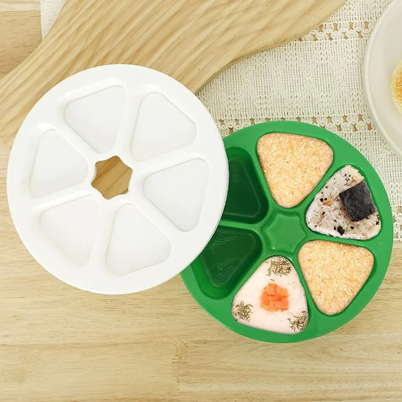6 in 1 Sushi Maker Box Onigiri Mold Triangle Sushi Mold Rice Ball Mold Press Making Storing Sushi Lunch Bento