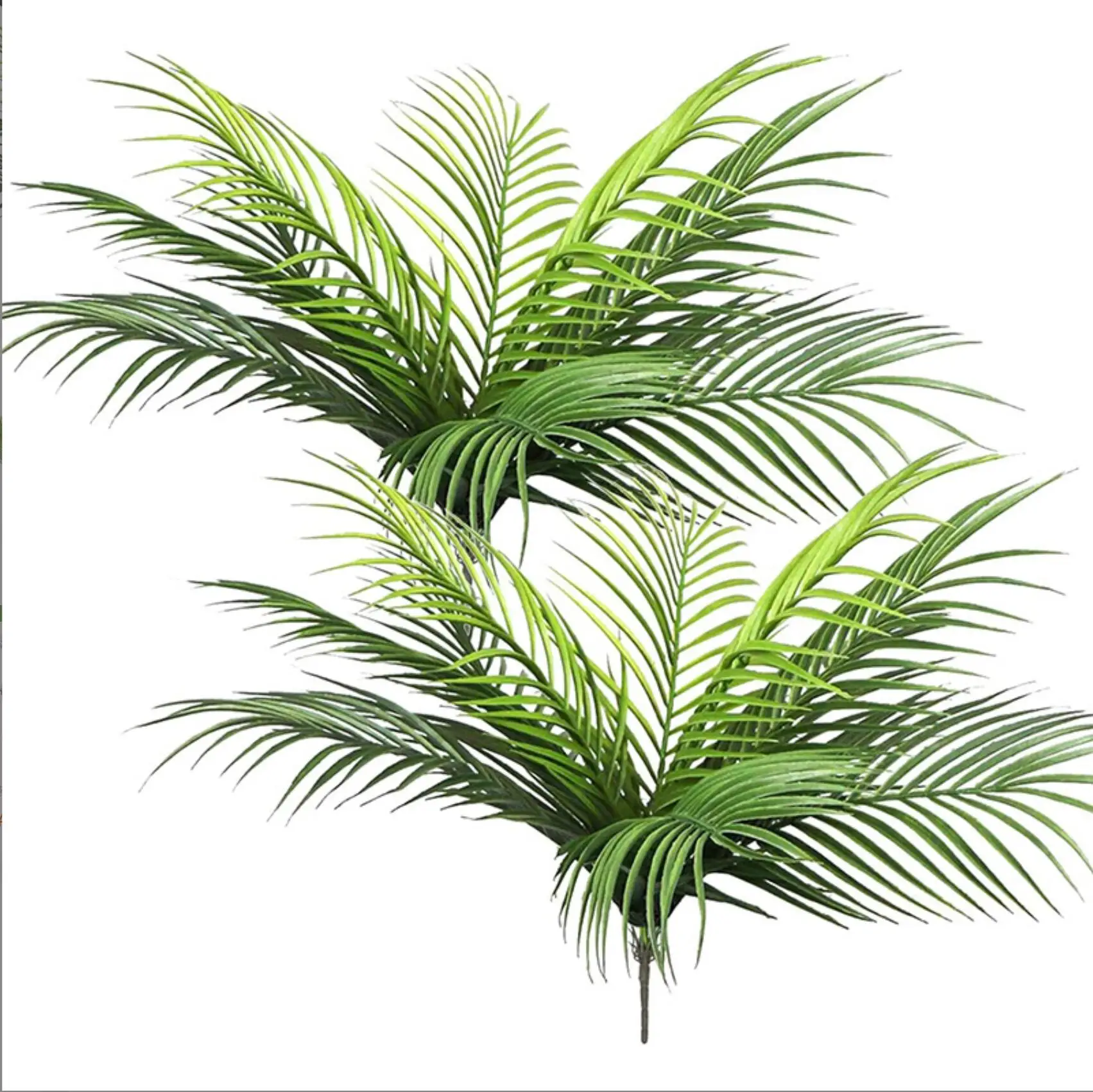 Künstlicher Palme, tropische gefälschte Pflanze, grüne Kunststoff-Palmenblattzweige, geeignet für die Dekoration von Hausgarten
