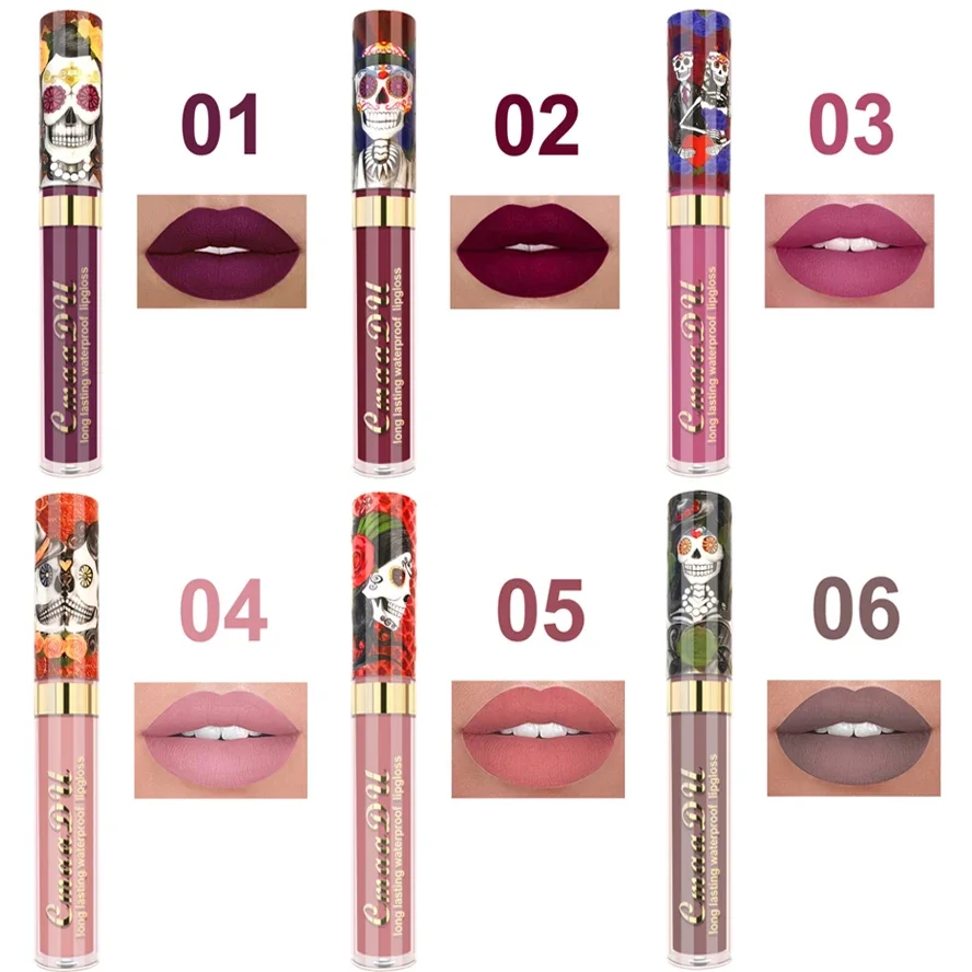 CmaaDU New 6 Color Waterproof Nude Matte Liquid Lipstick Lip Gloss Moisturizing Long Lasting Lipgloss Lip Makeup Beauty Cosmetic