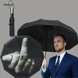 Folding Umbrella With Middle Finger Raised Fully Automatic Personalized Funny International Gesture Contempt For Your Umbrella