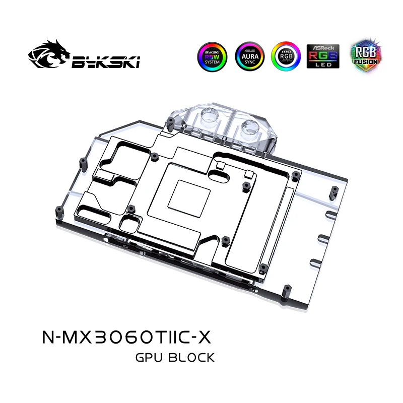 Bykski GPU Custom Water Cooling Block For Maxsun 3060 Ti ICRAFT OC 8G PC Water Cooler Cooling Copper PC GPU Cooling Radiator