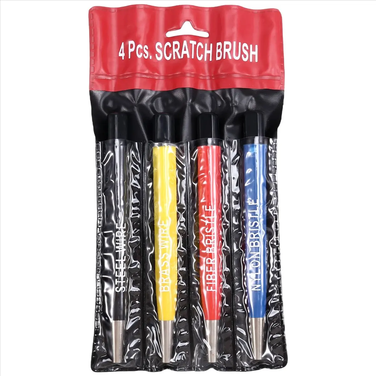 ABJS 4PCS Scratch Brush Pen Set Pre-P Sanding Fiber-Glass Steel Brass Nylon Multi Function Removing & Rust Jewelry