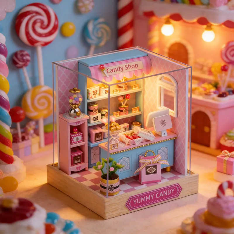 

DIY Wooden Mini DollHouse Model Building Kit Assembled Doll House Home Kit Creative Room Bedroom Decoration With Furniture