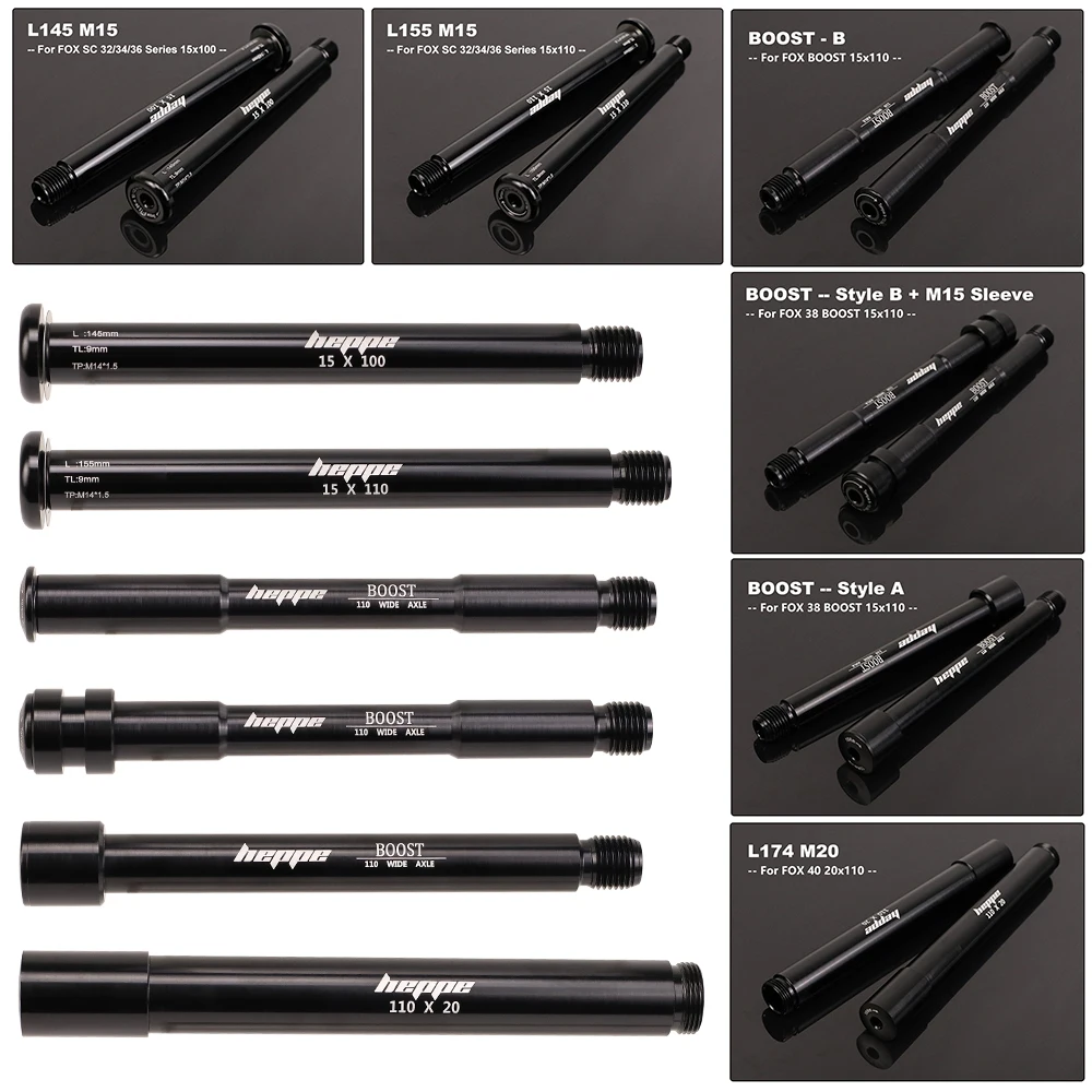HEPPE Bike 15x100/110 20x110 Thru Axle MTB Front Fork Thru Axle for FOX 32/34/36/38/40 Front Fork Bike Front Wheel Hub Axle view 2