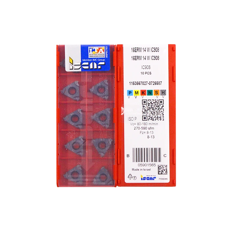 

10 шт., поворотные пластины ISCAR 16ERM11W IC908 16IRM14W 16ERM19W 16ERM14W 16IRM11W