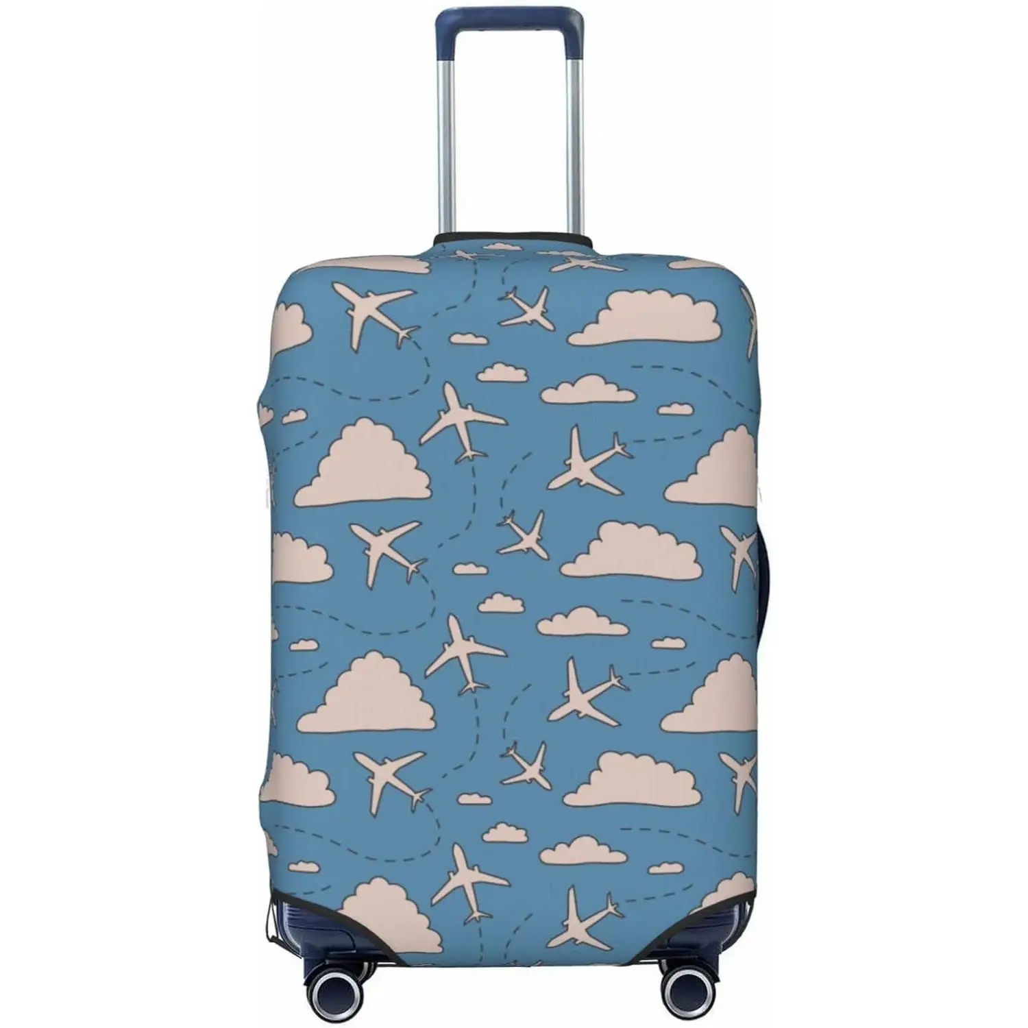

Airplane and Cloud Print Elastic Luggage Cover Suitcase Protector For Travel for Unisex Vibrant Vacation Accessories Gifts