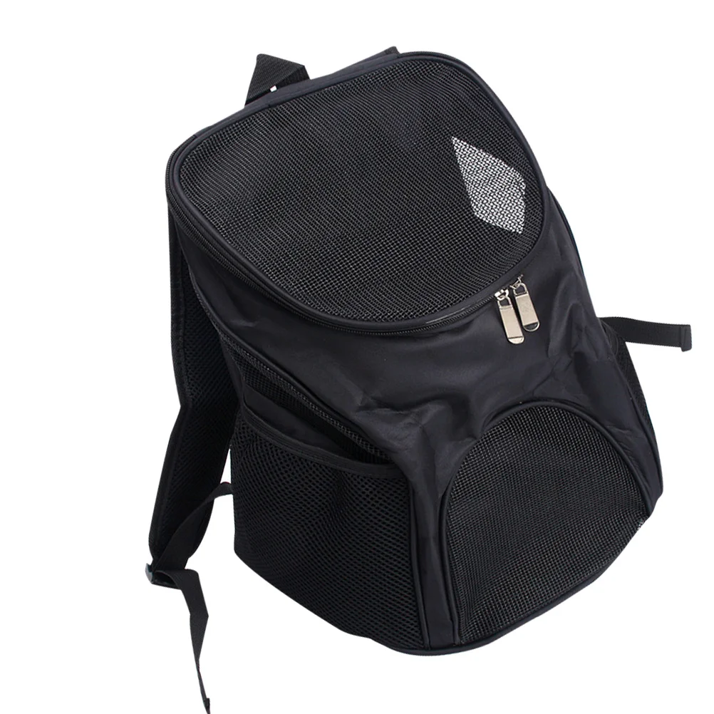 

Pet Backpack Portable Dog Carrier Black Outdoor Front Back Pack Suitable for Small Dogs Up to 3kg Breathable Scratch Resistant