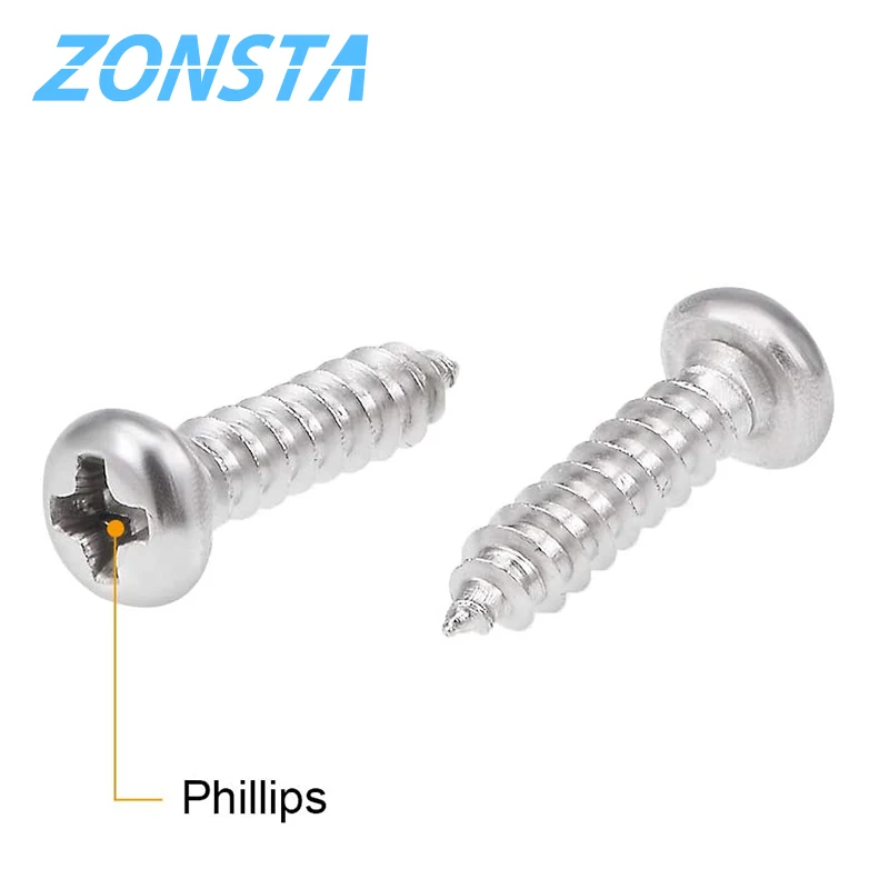 460Pc M2 M3 M4 Phillips Ronde Kop Zelftappende Schroef Set Rvs Pan Head Black Carbon Staal Hout schroeven Assortiment Kit