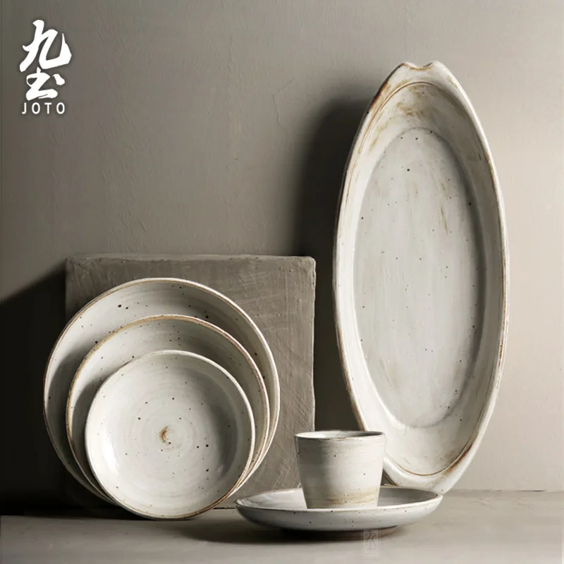 

JOTO Simple and Versatile Easy to clean Thickened Japanese Handmade Ceramic Tableware Set CJR0450