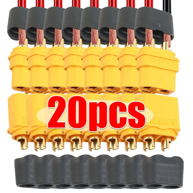 

Male/Female Connector for RC Models Electric XT60H Gold-Plated Connector Plug 30A/60A 500V DC Vehicles & High Power Applications