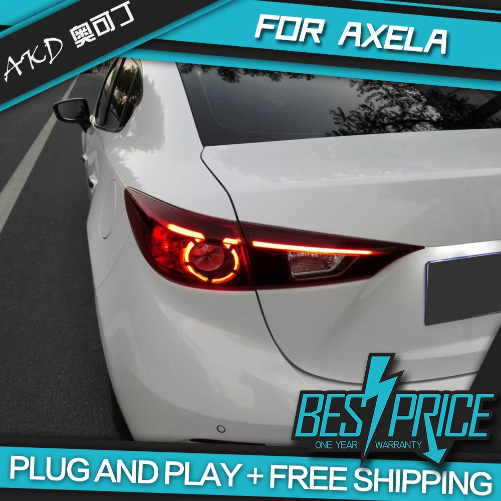 AKD Tuning Cars Tail Lights for Mazda 3 Mazda3 Axela 2014 Taillights LED DRL Running Lights Fog Lights Angel Eyes Rear Parking