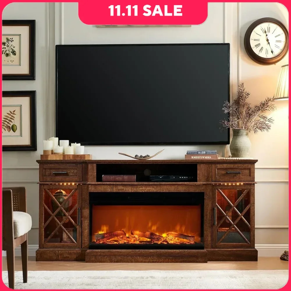 TV Stand with  Drawers & 2 Storage Cabinet Center Stand with 36