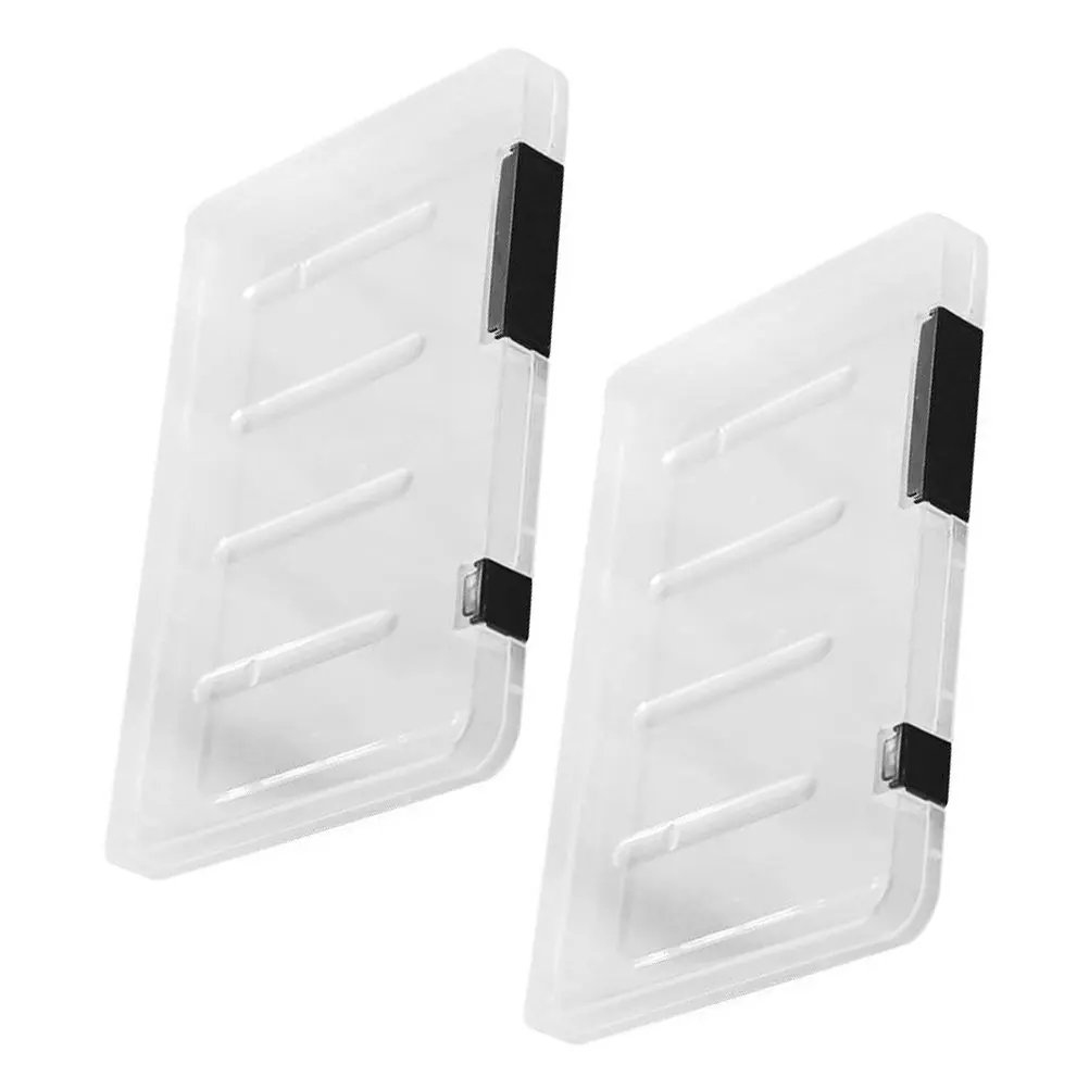 

2Pcs Transparent Document Storage Box for Office Home School Paper File Organizer Stackable Lightweight Portable Filing