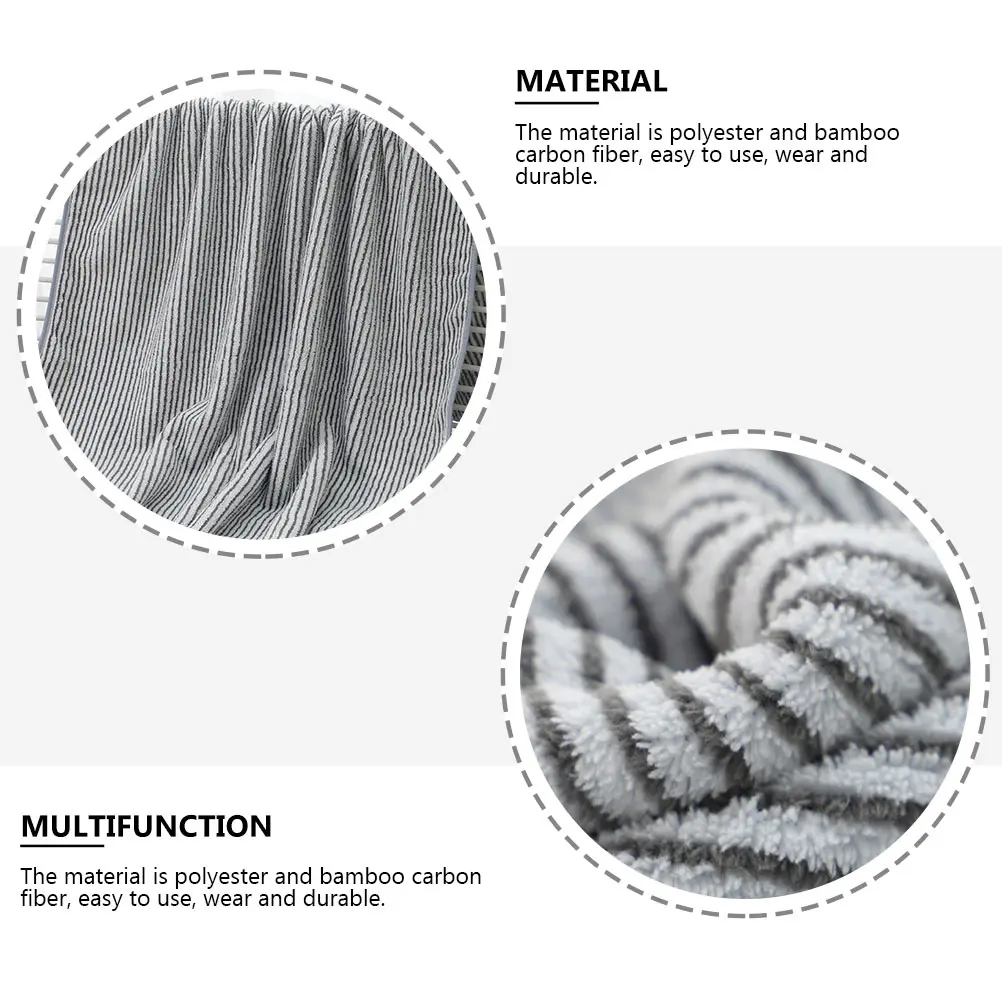 

Thickened Coral Fleece Bath Towel Striped Beach Adult Comfortable Shower Home Bamboo Fiber Water Absorption Non Shedding Soft