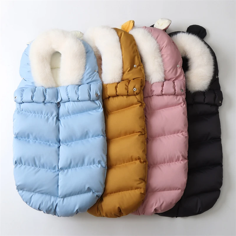 Winter Baby Sleeping Bags Thicken Waterproof Baby Stroller Sack Footmuff Warm Envelope for Newborn Baby Stroller Bag 0-12 Months