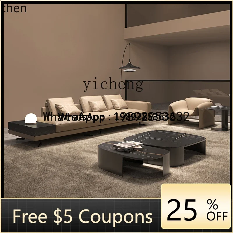 D24-leather sofa first layer cowhide living room minimalist three-person straigB  row tle