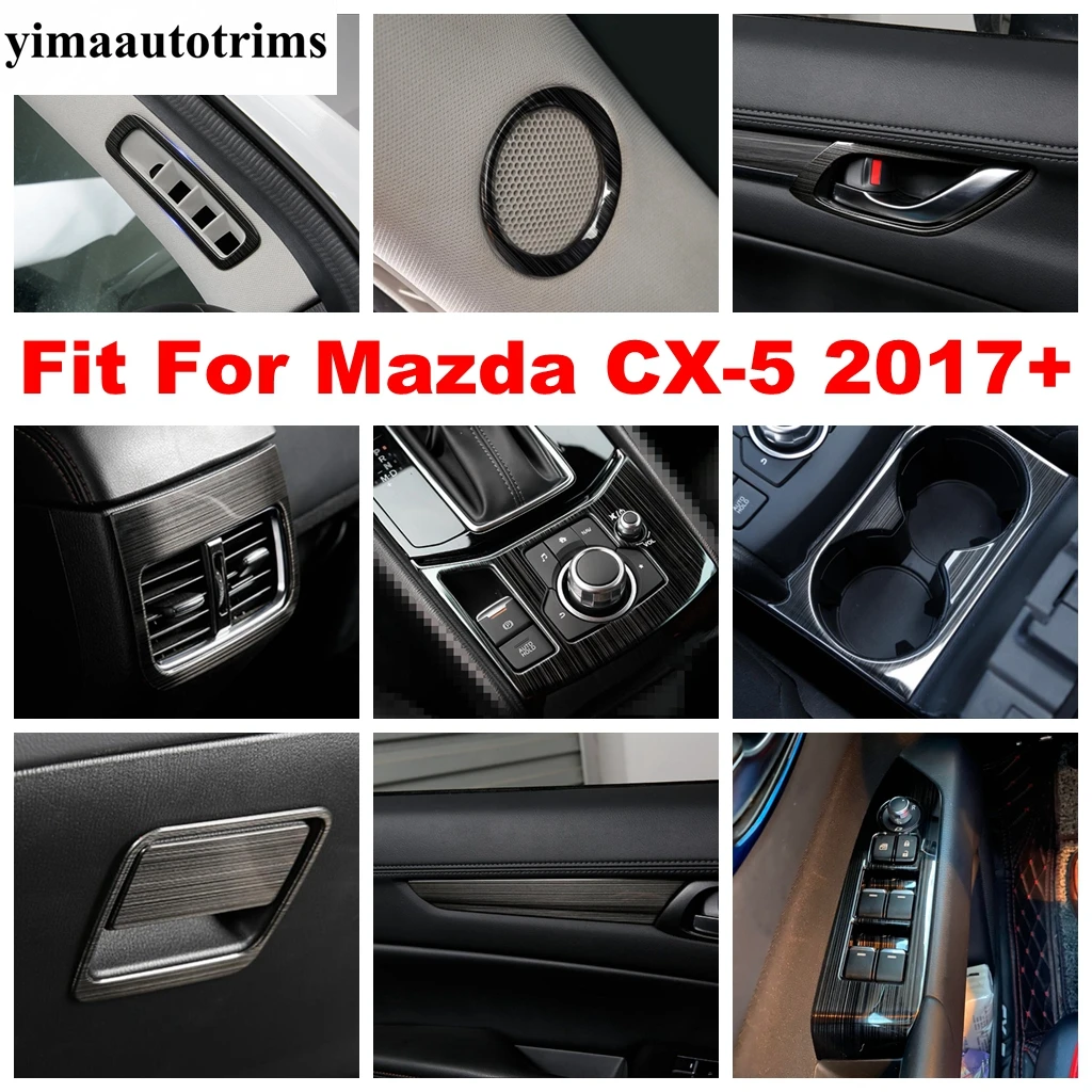 

Для Mazda CX-5 2017 - 2024 переключение передач Панель стеклоподъемника чаша AC Air декоративная крышка отделка аксессуары из нержавеющей стали интерьер