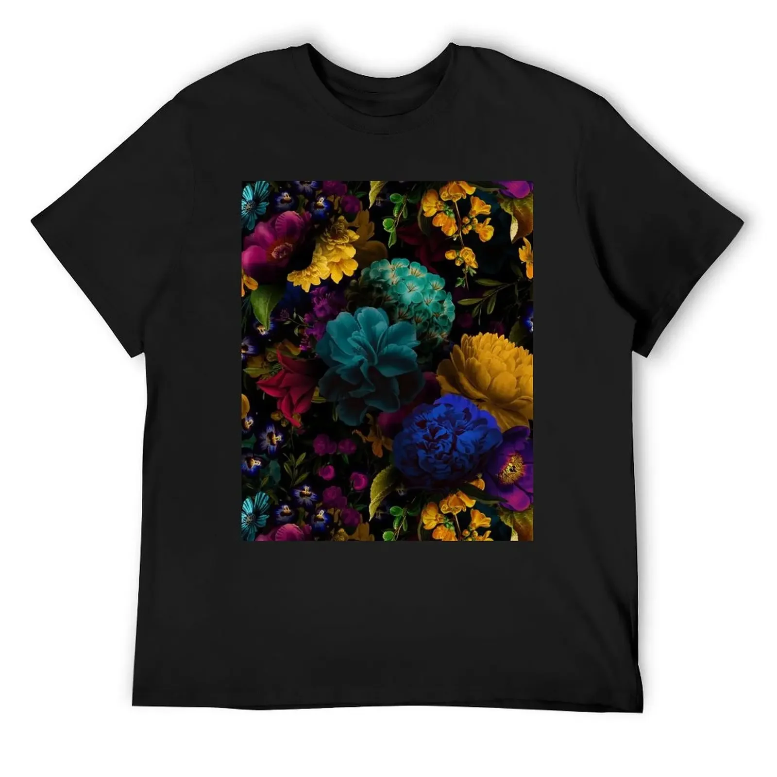 Mystical night II Botanical Night Garden T-Shirt anime clothes vintage anime shirt t shirts for men