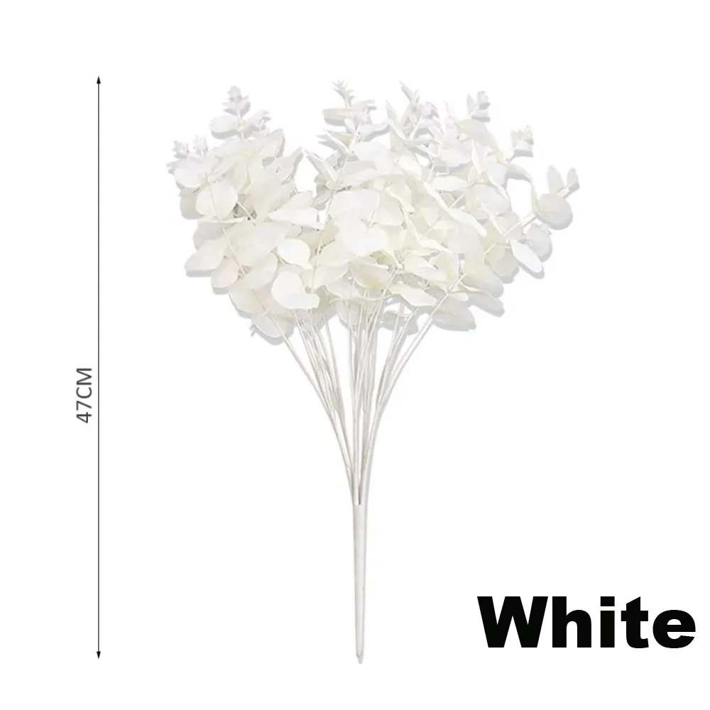 Black White Artificial Plants Eucalyptus Leaves For Home Decor Silk Plantas Artificiales & Dried Flower Bouquet Party Decoration