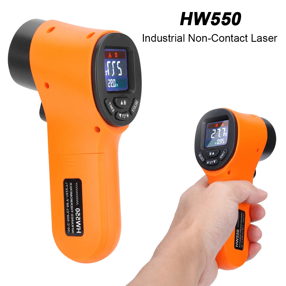 LCD Display Digital Infrared Thermometer -50~550°C Non Contact Pyrometer IR Termometro Laser Temperature Meter