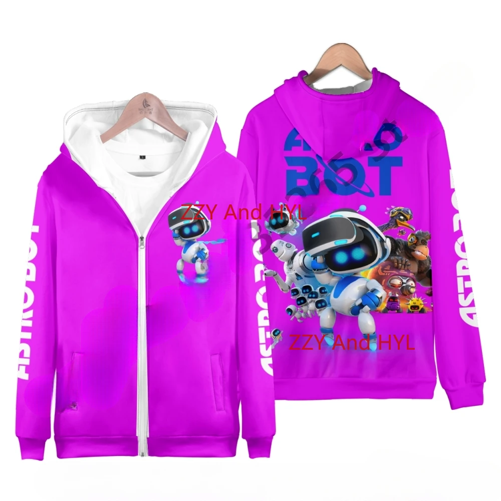 Hot Game ASTRO BOT 3D Print Zip Up Women/Men Hoodie Sweatshirt Boys Girls Kids Adult Long Sleeve Zipper Hooded Jacket Outerwear