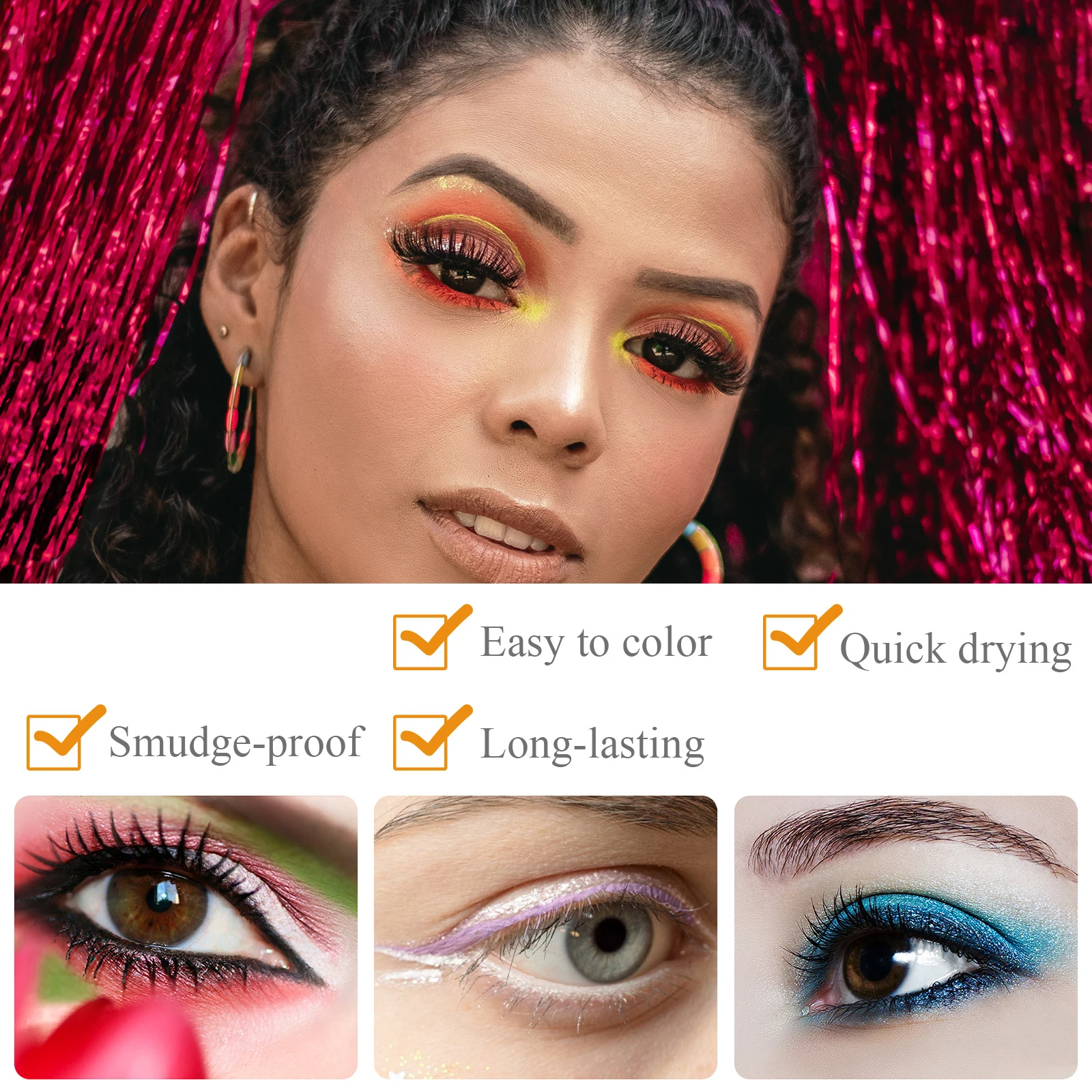 

10Pcs Waterproof Eye Lining Pens Long Lasting Sweat Proof Easy to Use Fashion Practical Gift for Girlfriends