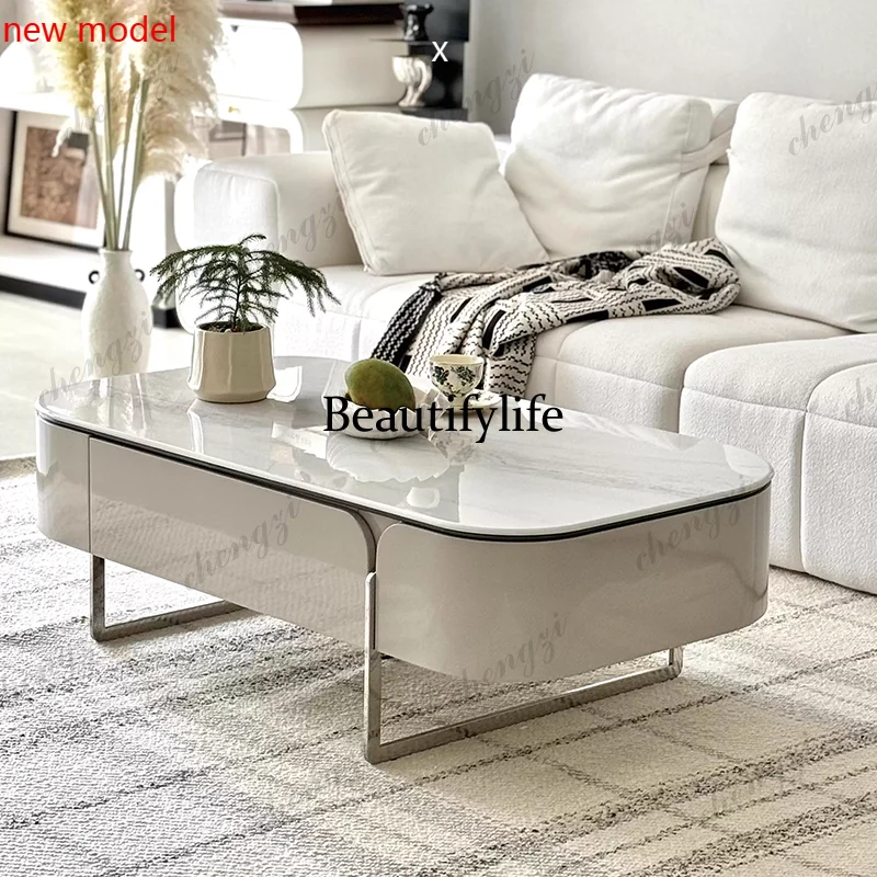 Luxury Nordic Coffee Table Decoration Living Room Designer Storage Drawers Side Table Standing Meubles Lounge Suite FurnitureN13