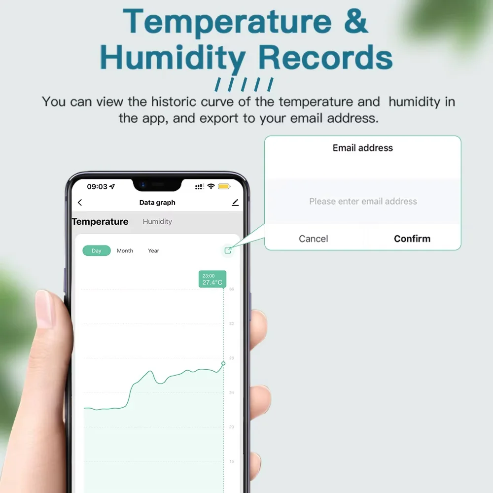 Tuya WiFi Temperature Humidity Sensor Smart home Backlit Hygrometer Thermometer Compatible with Alexa And Google Home Assistant
