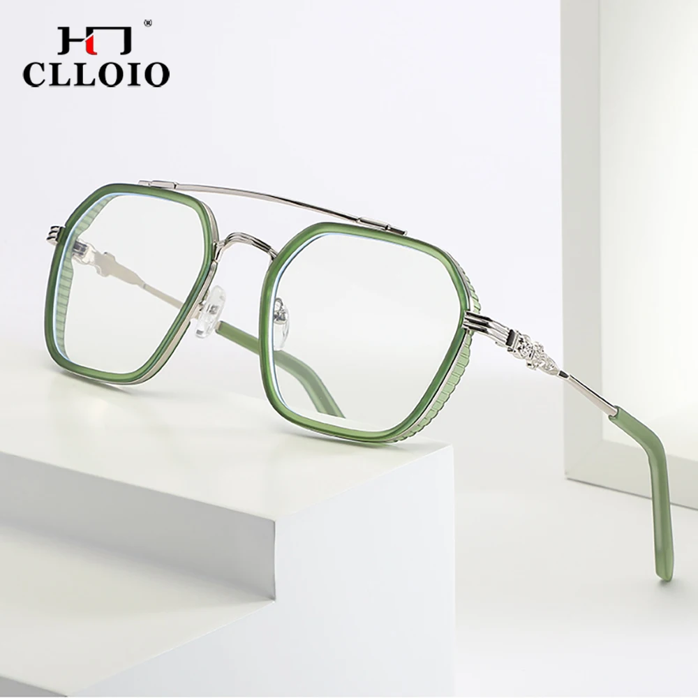 CLLOIO New Fashion Myopia Glasses Anti Blue Light Computer Glasses Oversize Frame Hyperopia Prescription Optical Eyeglasses 913