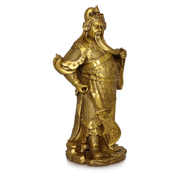 37 # office home shop efficacious Talisman Money Drawing Martial god of wealth guan gong Guandi brass statue