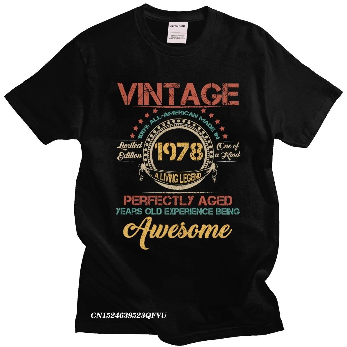 Vintage Made Legends Are Born In 1978 T-Shirt Awesome Cotton Tee Camisas Men Birthday Camisa Streetwear Tshirt Custom