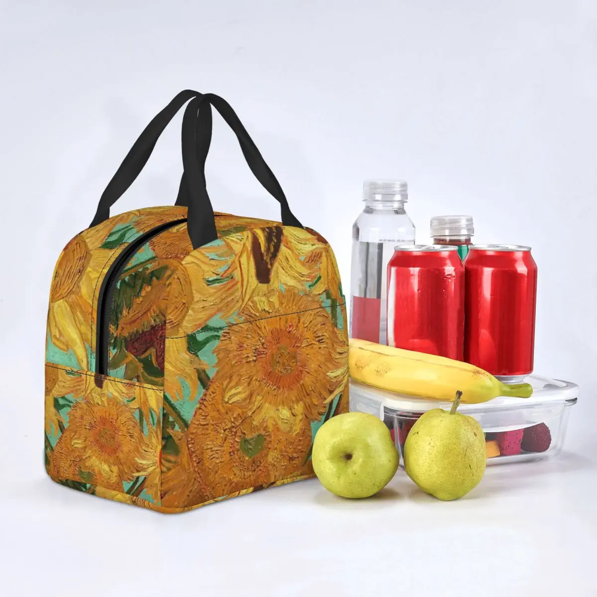 

Lunch Bags for Women Kids Vincent Van Gogh Twelve Sunflowers Insulated Cooler Bags Portable Picnic Lunch Box Food Storage Bags