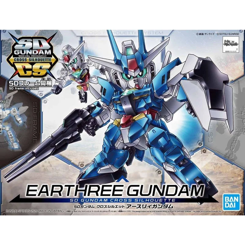 Bandai Gundam Model Kit Anime Figure SDCS 15 PFF-X7/E3 EARTHREE GUNDAM Genuine Gunpla Model Action Toy Figure Toys for Children