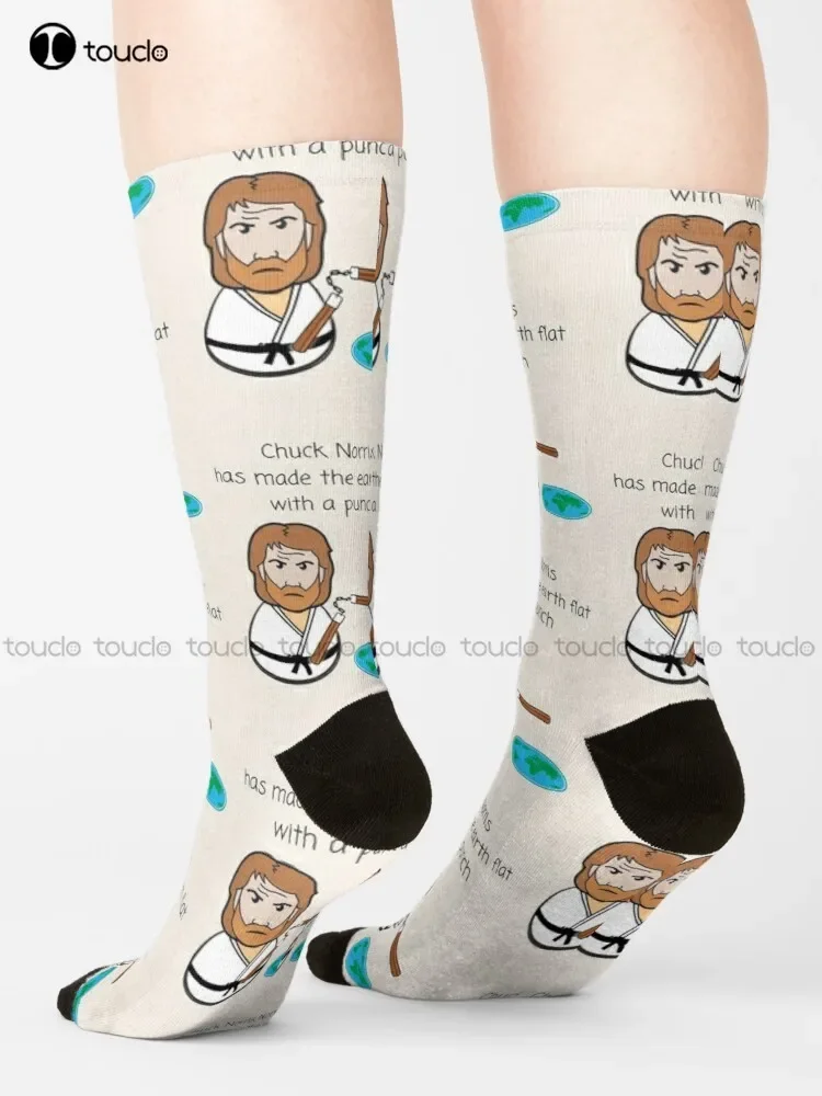 تشاك نوريس مقابل الأرض الجوارب الجوارب الصفراء الأزياء الإبداعية الترفيه مضحك الفن مجردة النفط اللوحة الجوارب عيد الميلاد السنة الجديدة هدية #3