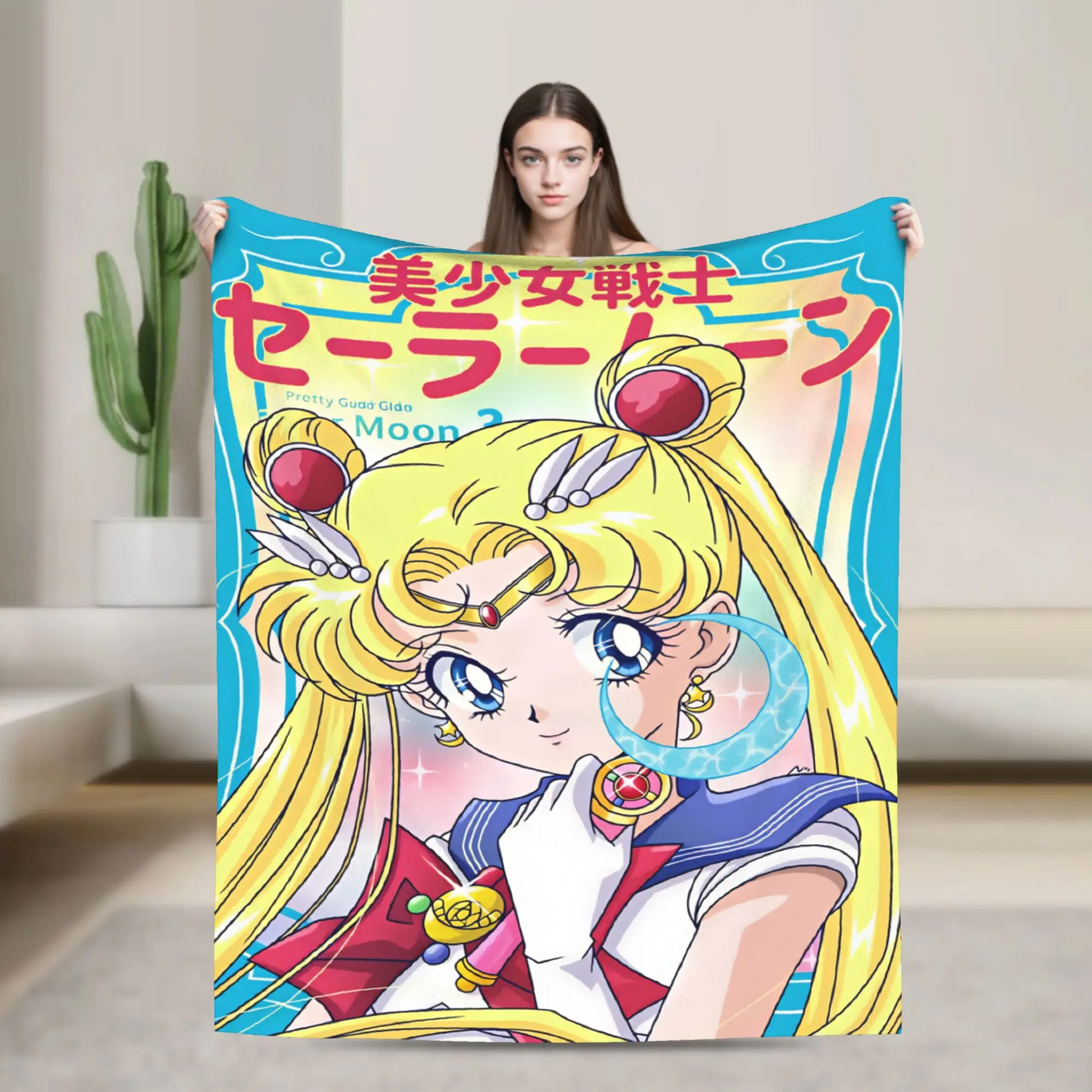 S-Sailor M-Moon Anime  Blanket Quality Warm Soft  Bedding Throws Winter Decorative Home Decor Street Trend Bedspread