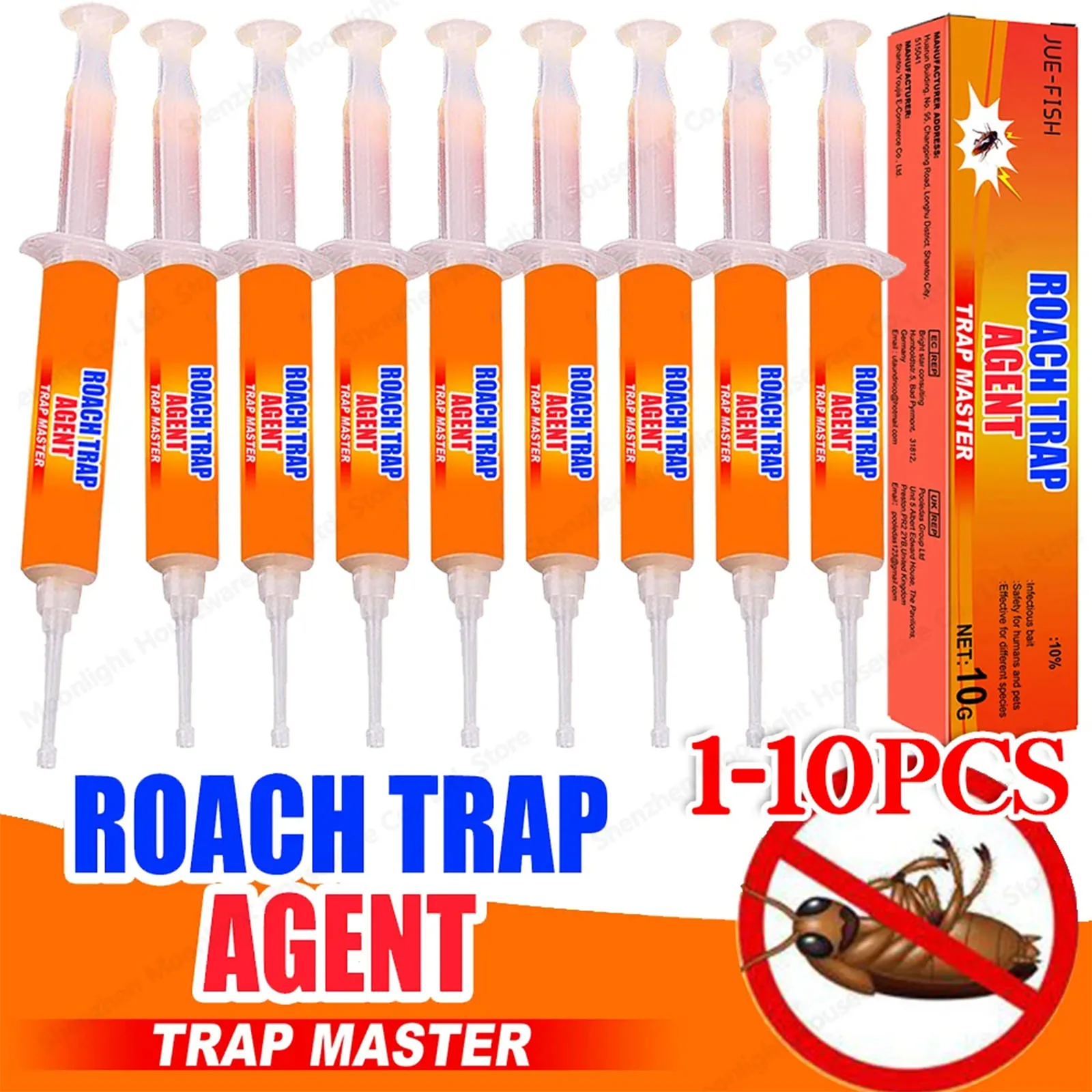 1-22PCS Kakkerlak Gel Aas Effectief Kakkerlak Killer Indoor Infestation Veelzijdige Roach Controle Gel voor Indoor Outdoor