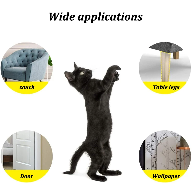 2Pcs Cat Scratch Sofa Protection Pads Self-adhesive Pet Furniture Protectors Cover Anti-cat Scratch Couch Guard Pads Stickers