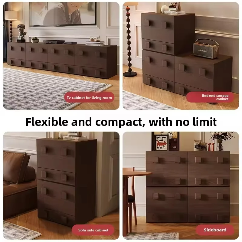 Modern solid wood swinging door cabinet new TV cabinet storage large capacity living room home furniture