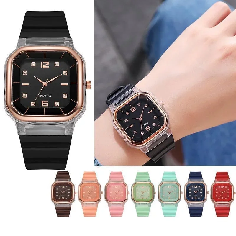 Vrouwen Kleurrijke Sport Siliconen Jelly Quartz Horloge Mannen Casual Horloge Paar Horloge