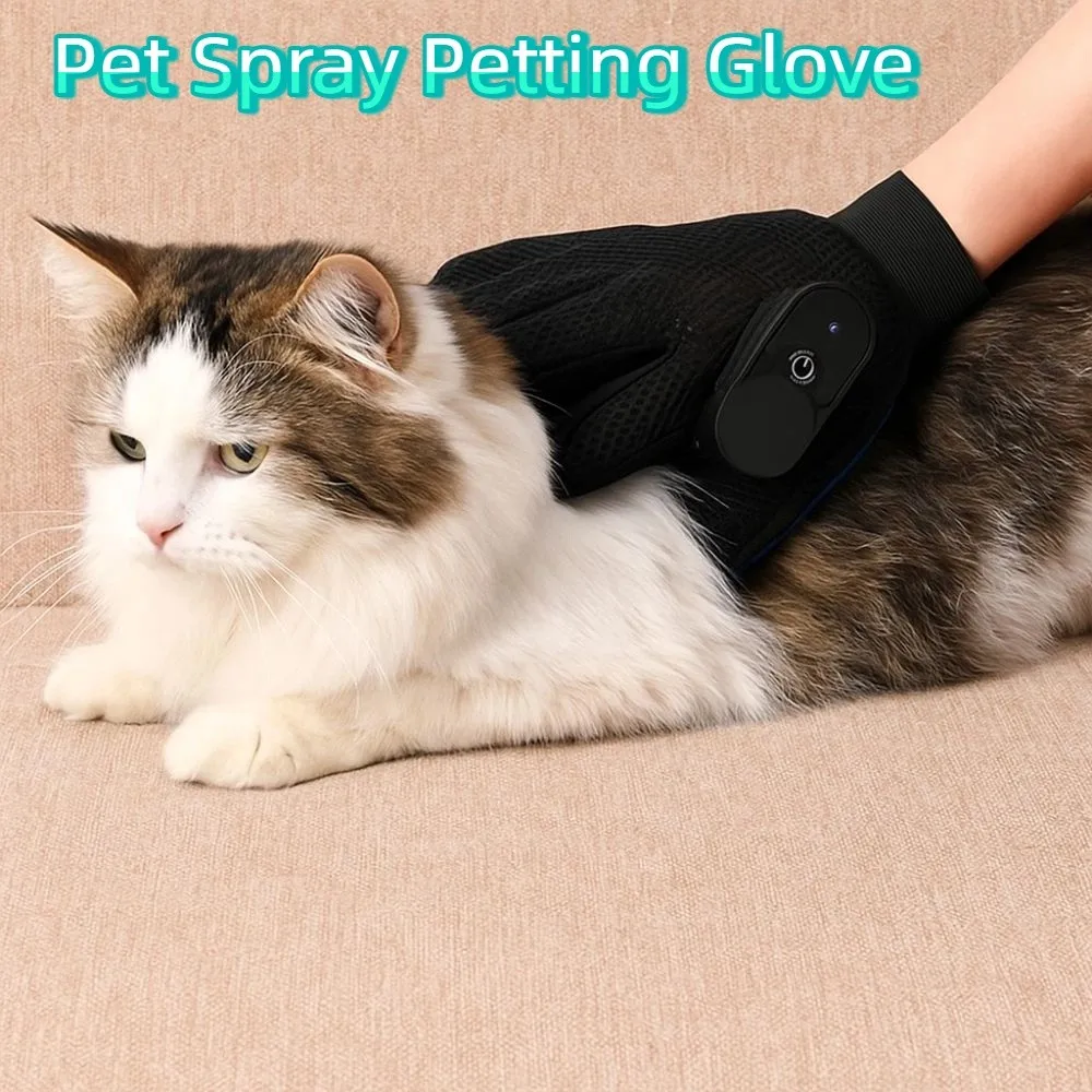 

Anti-Scratch 3 in 1 Spray Petting Glove Waterproof Double Sided Cat Hair Removal Gloves USB Charging Breathable