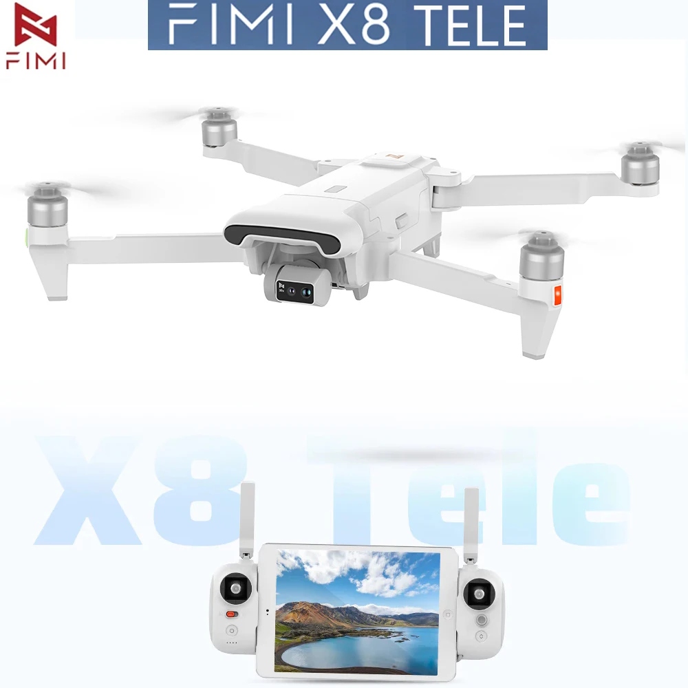 FIMI X8 Tele Drone With Wide-Angle and Tele Camera 30x Hybrid Zoom 4K 60fps 10KM Range 3-Axis Gimbal GPS AI Super Night Video