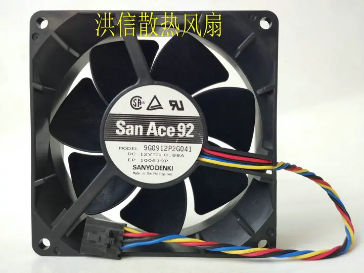 

Sanyo Denki 9G0912P2G041 DC 12V 0.88A 90x90x32mm 4-Wire Server Cooling Fan