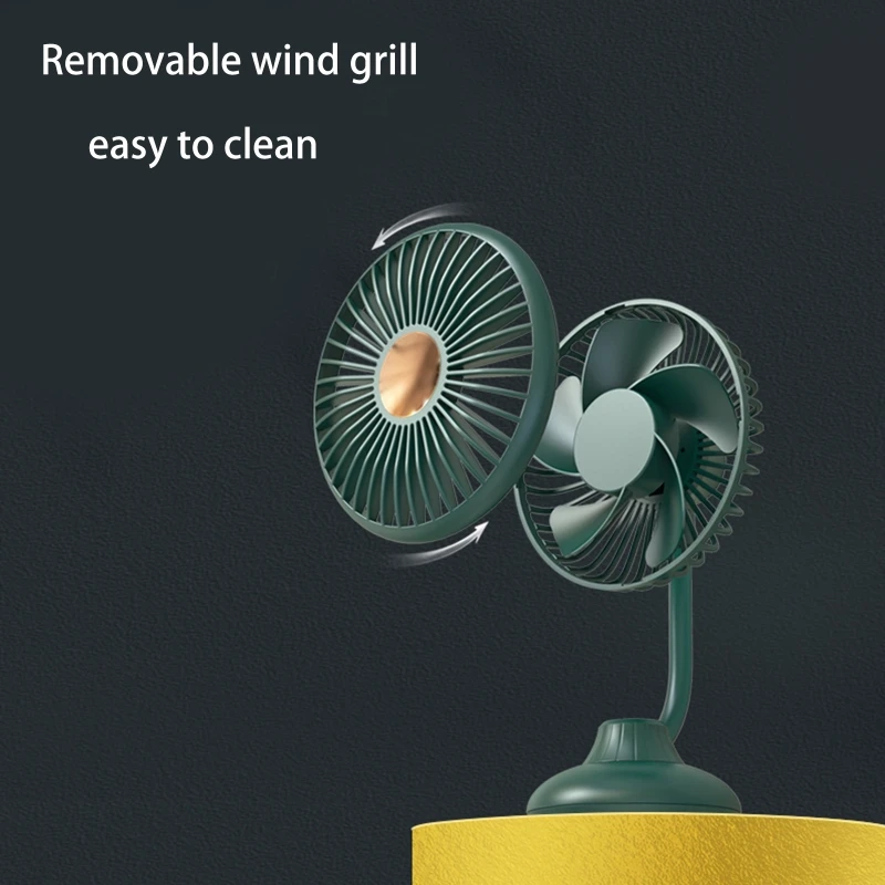 مروحة مكتب خرطوم صغير مروحة صغيرة USB قابلة للشحن 4.5 بوصة التخييم مروحة سيارة مروحة التبريد للصيف داخلي في الهواء الطلق انخفاض الشحن