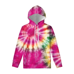 Pullover Sweatshirt For Men Tie Dye Colorful Graphic 3D Print Long Sleeve Tops Oversized Loose Pullovers Casual Man Sweatshirts
