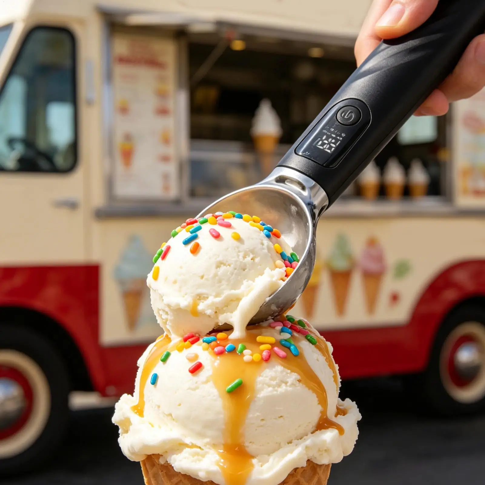 Heated Ice Cream Scoop With Removable Battery Rechargeable Scooper Heated Ice Cream Scooper With LED Display For Yogurt Sorbet