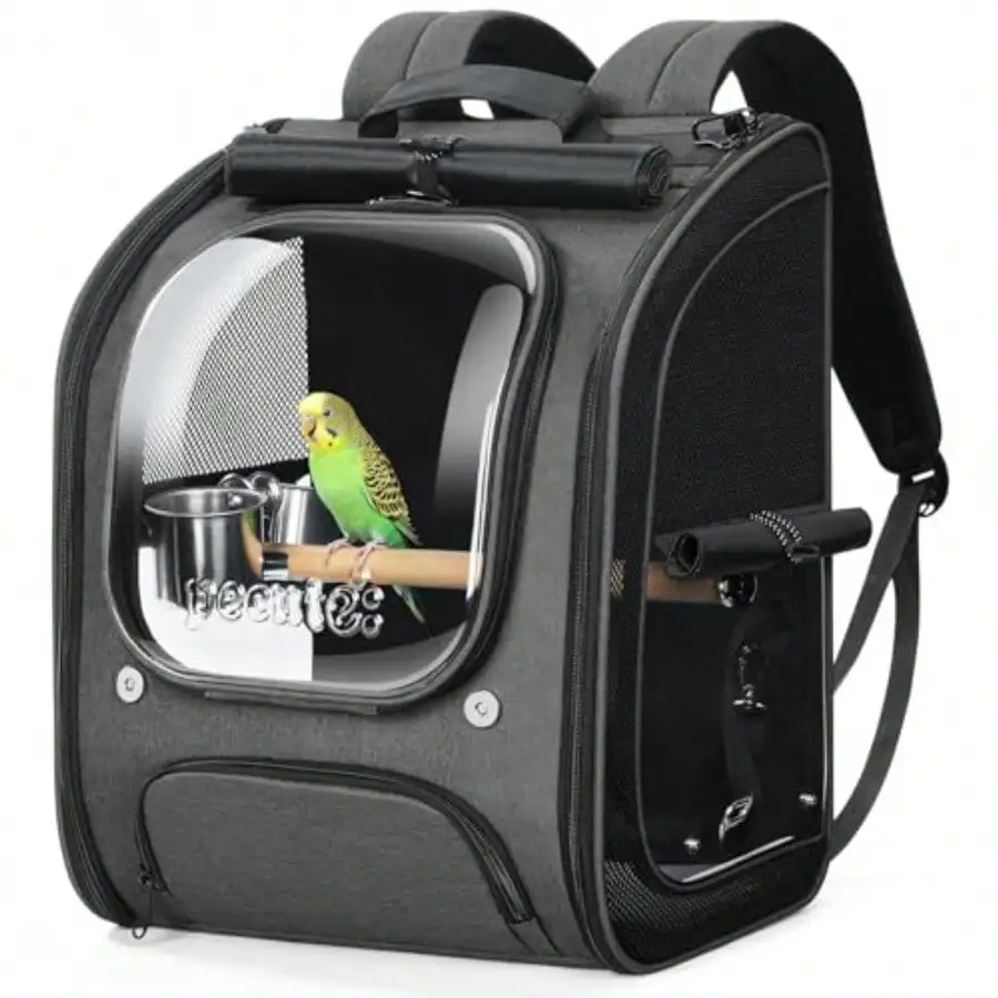 

Bird Backpack Carrier For Small Birds Cockatiel Parrot Bird Carrier With Standing Perch And Comfy Mat Breathable And Portable Bi