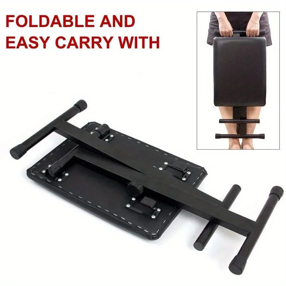 Piano Bench Keyboard Bench Height Adjustable Foldable X-Style Padded Stool Chair Seat Cushion With Anti-Slip Rubber - Image 4