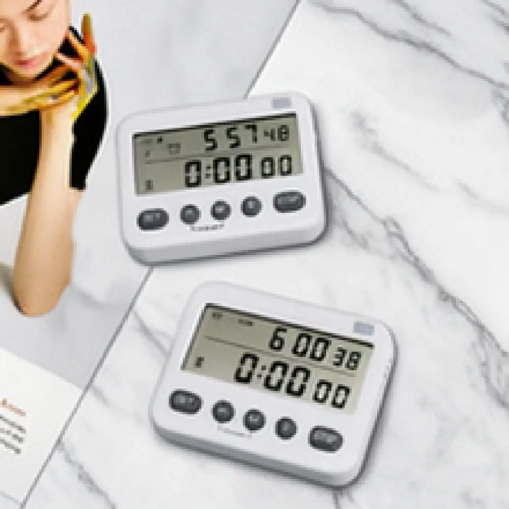 Dual Countdown Timer Magnetic Kitchen Silent Clock For Study Exam Preparation Cooking Baking Efficient Time Management Tool
